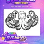 Free Detailed Tentacles Free Sea Creature Octopus Silhouette Free SVG - Instant Download
