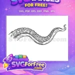 Free Curled Tentacle Free Sea Octopus Silhouette Free SVG - Instant Download