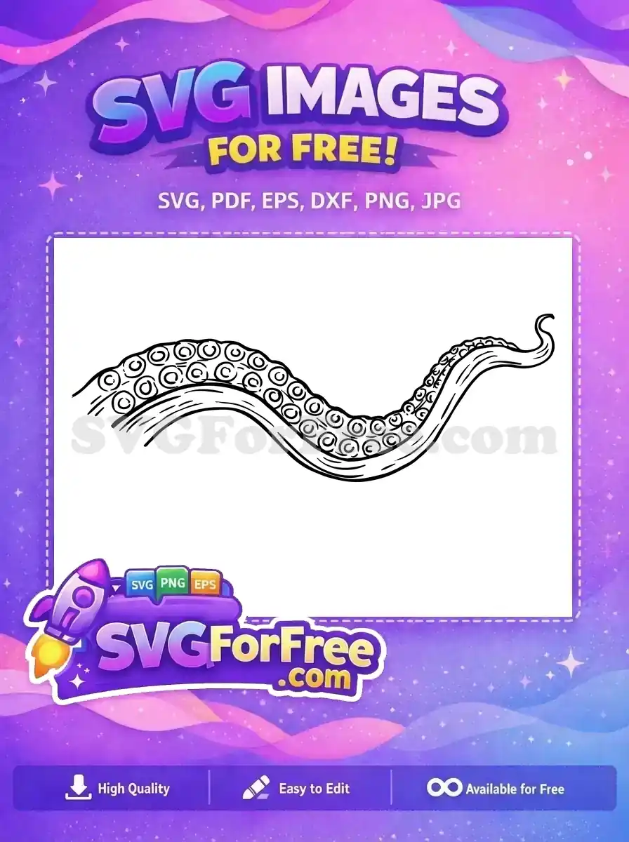Free Curled Tentacle Free Sea Octopus Silhouette Free SVG