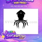 Free Curled Tentacles Free Black Ink Octopus Silhouette Free SVG 1 - Instant Download