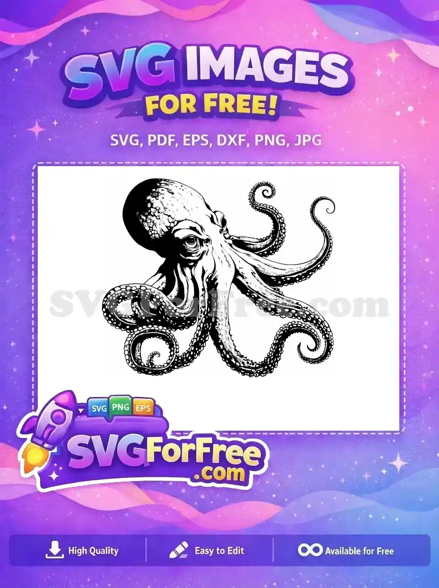 Free Eight Tentacle Free Sea Creature Octopus Free SVG