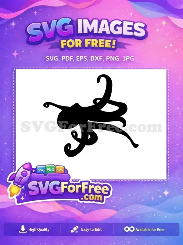Free Curled Tentacles Free Ocean Creature Octopus Free SVG 3