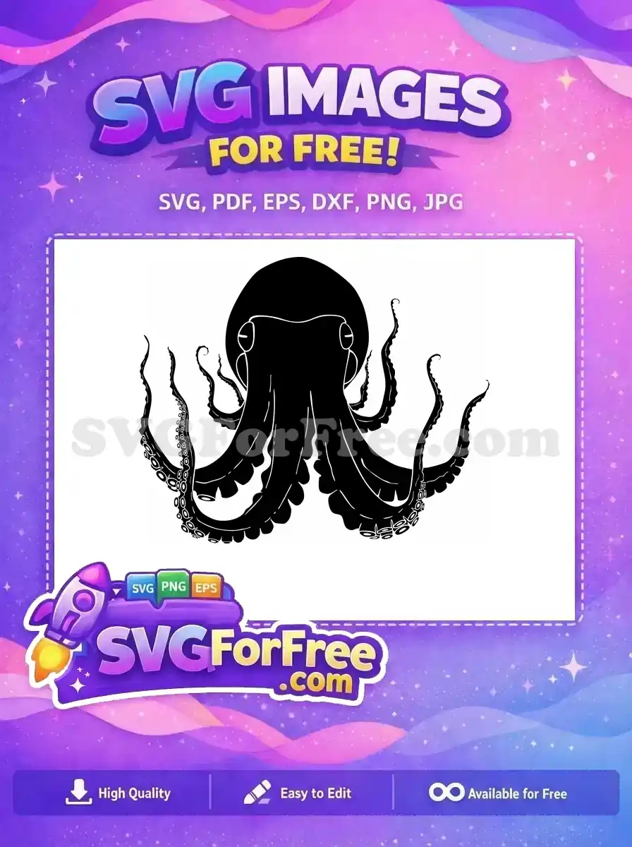 Free Black Octopus Tentacle Free Silhouette Ocean Free SVG 2