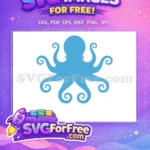 Free Curled Tentacles Free Blue Sea Octopus Free SVG - Instant Download