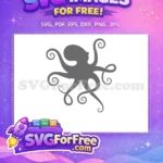 Free Swirling Tentacles Free Dark Gray Octopus Silhouette Free SVG - Instant Download
