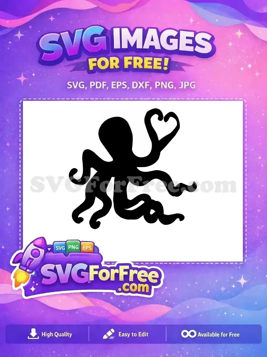 Free Curled Tentacles Free Silhouette Ocean Creature Free SVG