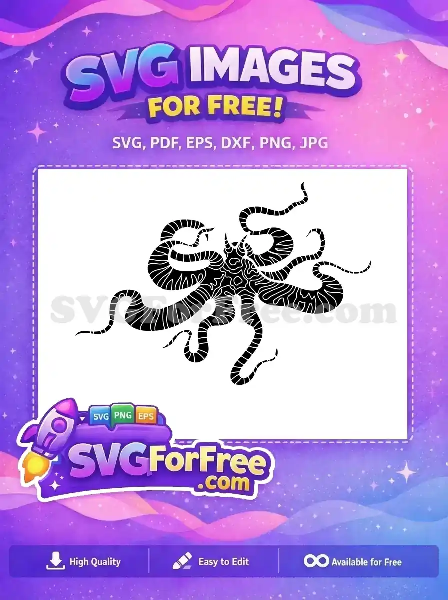 Free Detailed Tentacles Free Striped Body Cthulhu Free SVG