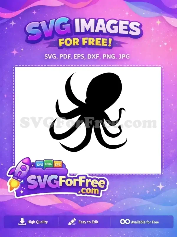 Free Curled Tentacles Free Sea Animal Octopus Free SVG 3