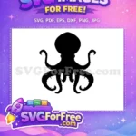 Free Sucker Tentacles Free Black Silhouette Sea Creature Free SVG - Instant Download