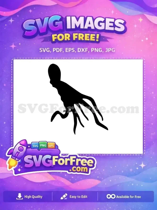 Free Black Tentacle Free Sea Creature Octopus Free SVG 3