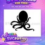 Free Black Octopus Tentacle Free Ocean Silhouette Undersea Free SVG - Instant Download