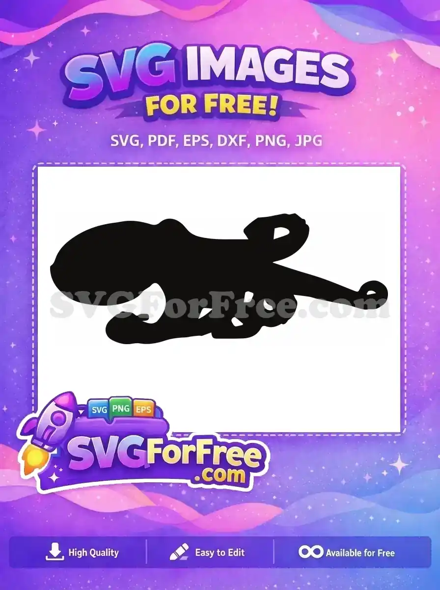 Free Curled Tentacles Free Ocean Silhouette Octopus Free SVG 1