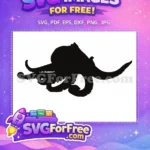 Free Black Tentacle Free Ocean Creature Octopus Silhouette Free SVG - Instant Download