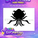 Free Black Tentacle Free Octopus Silhouette Underwater Free SVG - Instant Download