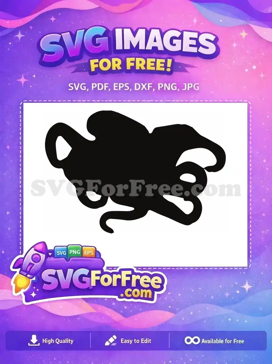 Free Curled Tentacles Free Sea Creature Octopus Free SVG 18