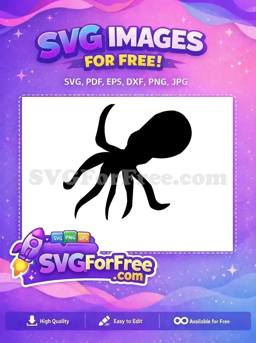 Free Simple Tentacle Free Ocean Animal Silhouette Free SVG