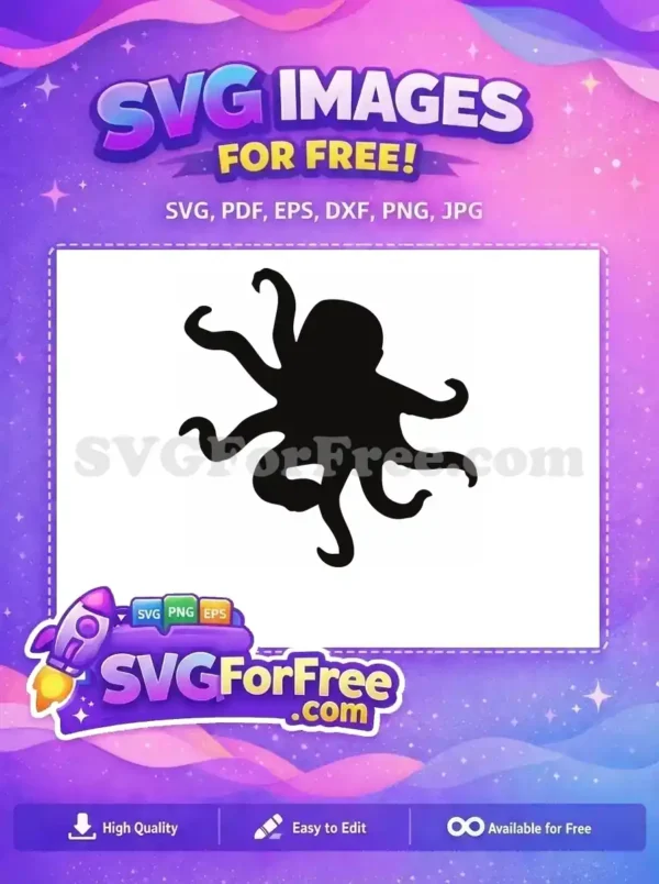 Free Curled Tentacles Free Sea Creature Octopus Free SVG 19