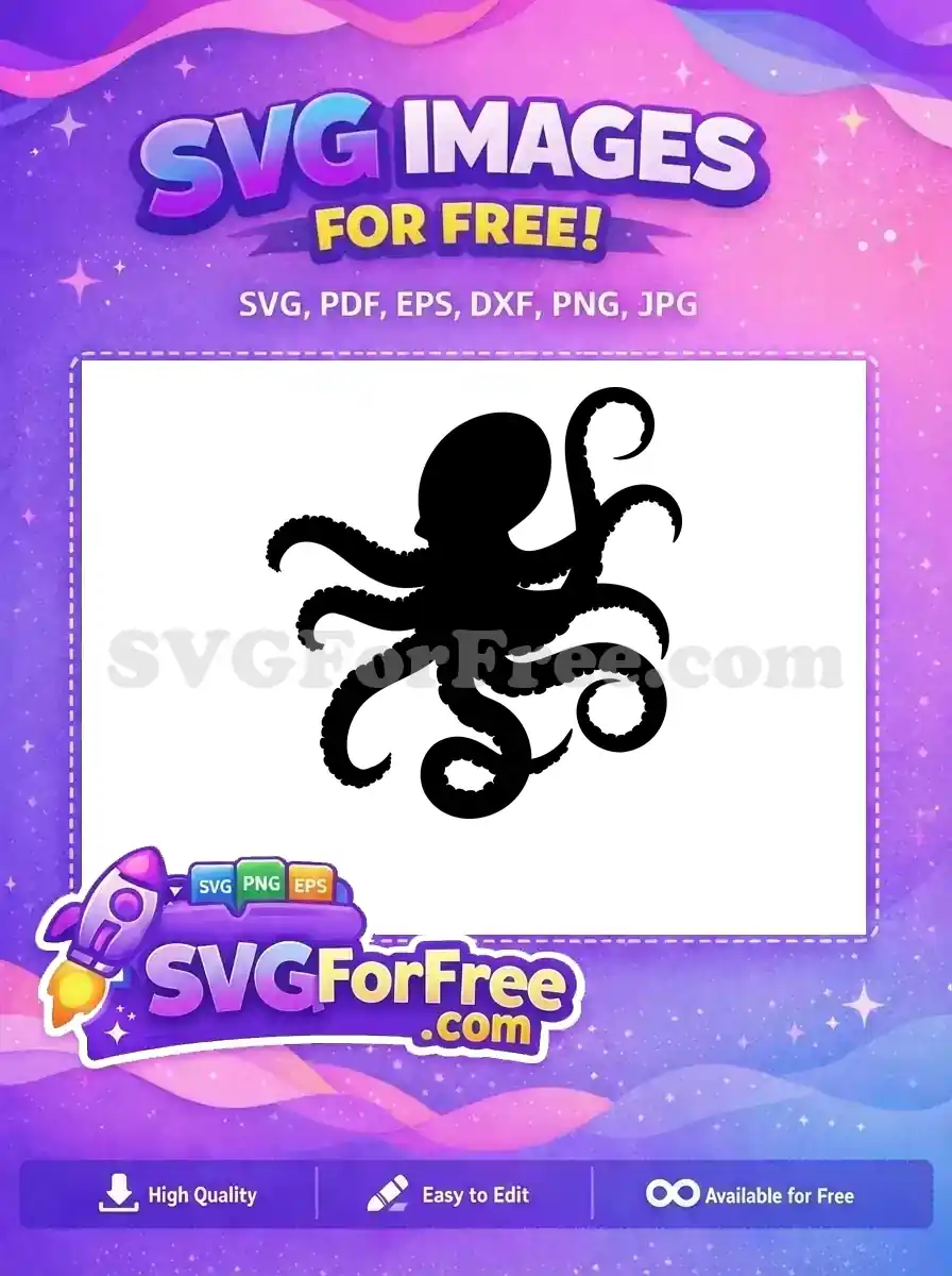 Free Curled Tentacles Free Marine Silhouette Octopus Free SVG