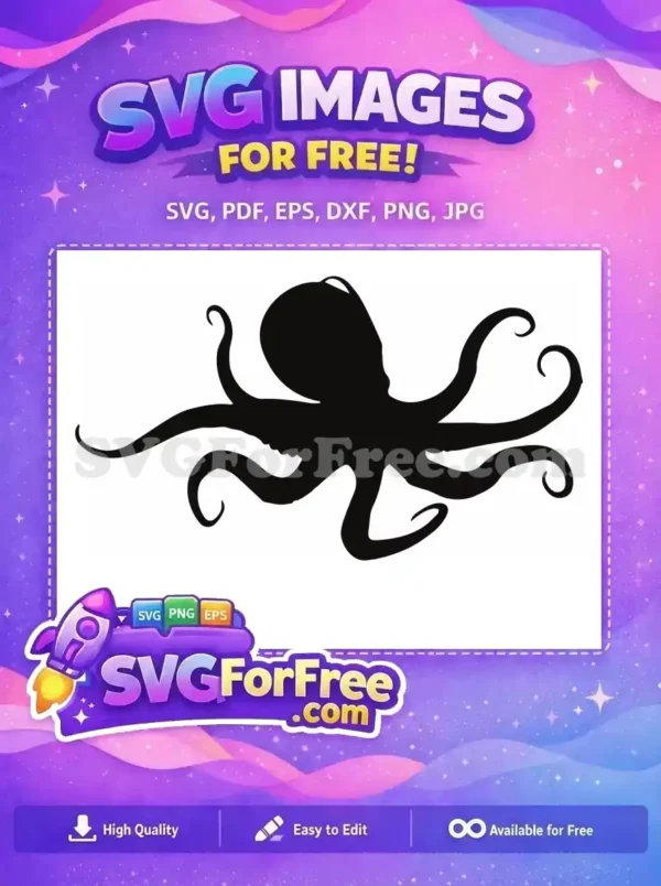 Free Curled Tentacles Free Dark Silhouette Octopus Free SVG