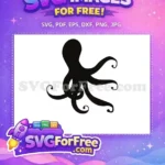 Free Black Octopus Tentacle Free Curled Design Sea Free SVG - Instant Download