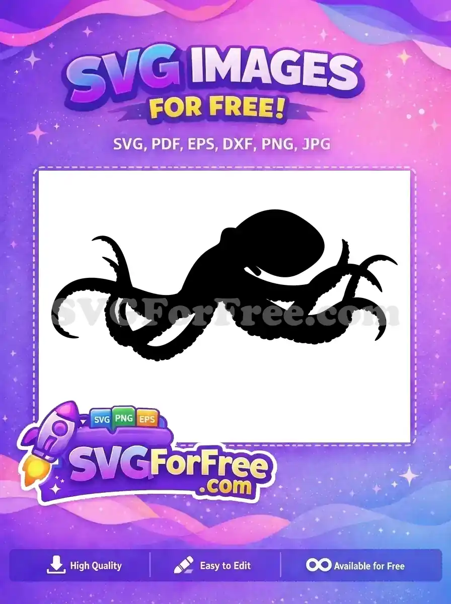 Free Black Tentacles Free Ocean Creature Octopus Free SVG