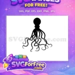 Free Curled Tentacles Free Black Silhouette Octopus Free SVG 4 - Instant Download