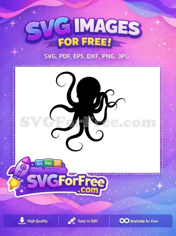 Free Curled Tentacles Free Black Silhouette Octopus Free SVG 6 Free Curled Tentacles Free Black Silhouette Octopus Free SVG 6
