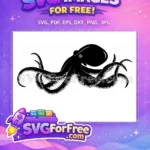 Free Tentacle Swirl Free Sea Animal Octopus Free SVG - Instant Download