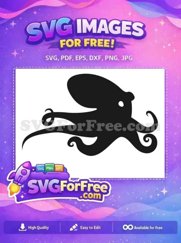 Free Curled Tentacles Free Sea Creature Octopus Free SVG 21