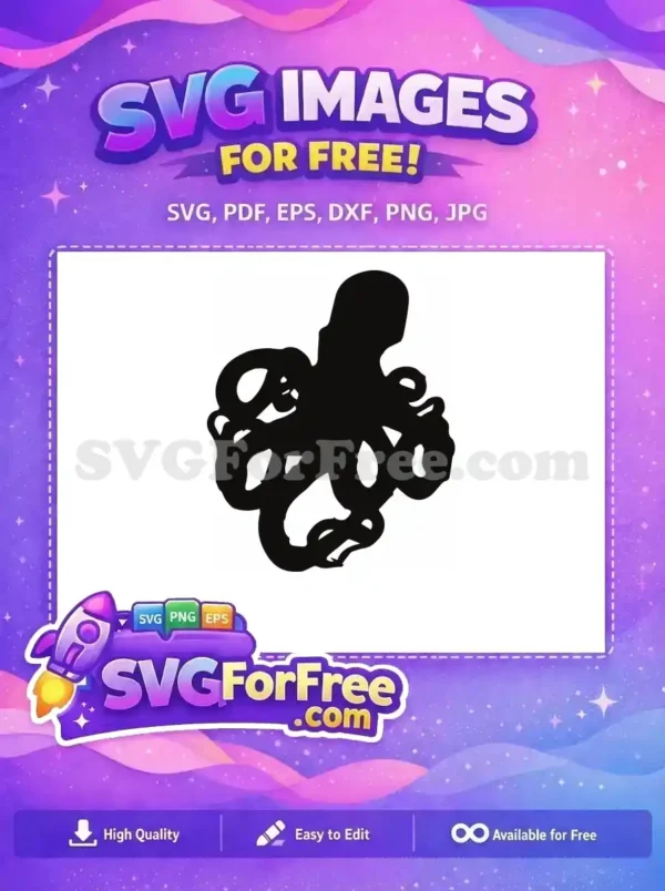 Free Curled Tentacles Free Sea Creature Octopus Free SVG 22