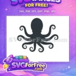 Free Curled Tentacles Free Dark Octopus Silhouette Free SVG - Instant Download