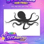 Free Curled Tentacles Free Ocean Creature Octopus Silhouette Free SVG - Instant Download