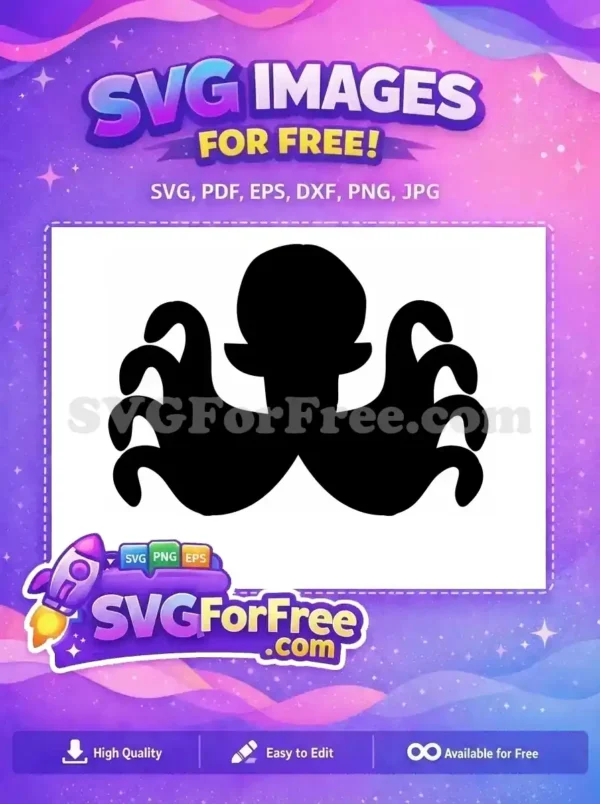 Free Black Octopus Tentacle Free Silhouette Sea Free SVG 5