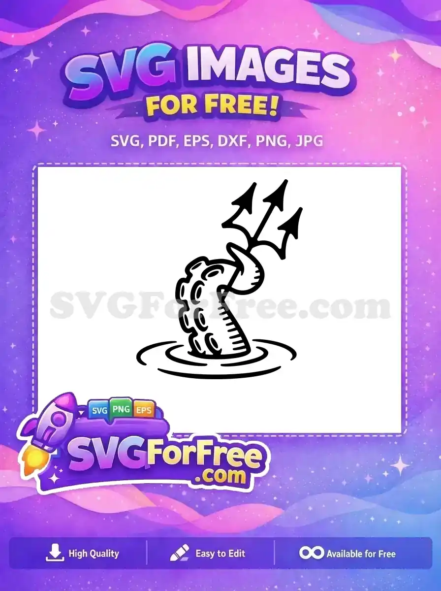Free Black Octopus Tentacle Free Trident Holding Sea Free SVG
