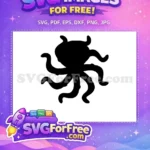 Free Cute Sea Creature Free Black Silhouette Octopus Free SVG - Instant Download