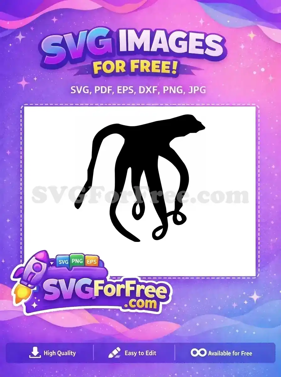 Free Curled Tentacles Free Ocean Creature Octopus Free SVG 8