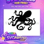 Free Curled Tentacle Free Simple Octopus Silhouette Free SVG - Instant Download