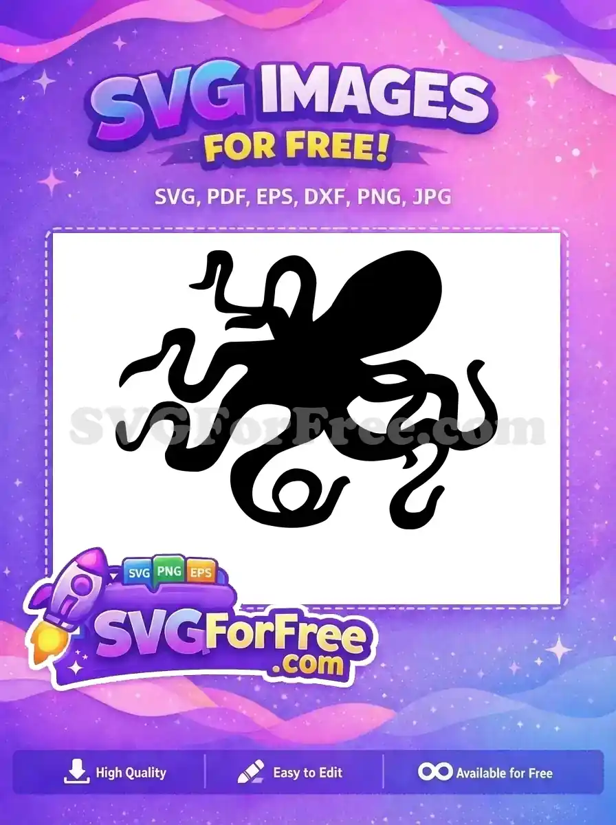 Free Curled Tentacle Free Simple Octopus Silhouette Free SVG