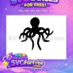 Free Black Tentacles Free Simple Octopus Silhouette Free SVG - Instant Download
