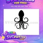 Free Tentacle Design Free Ocean Creature Octopus Silhouette Free SVG - Instant Download