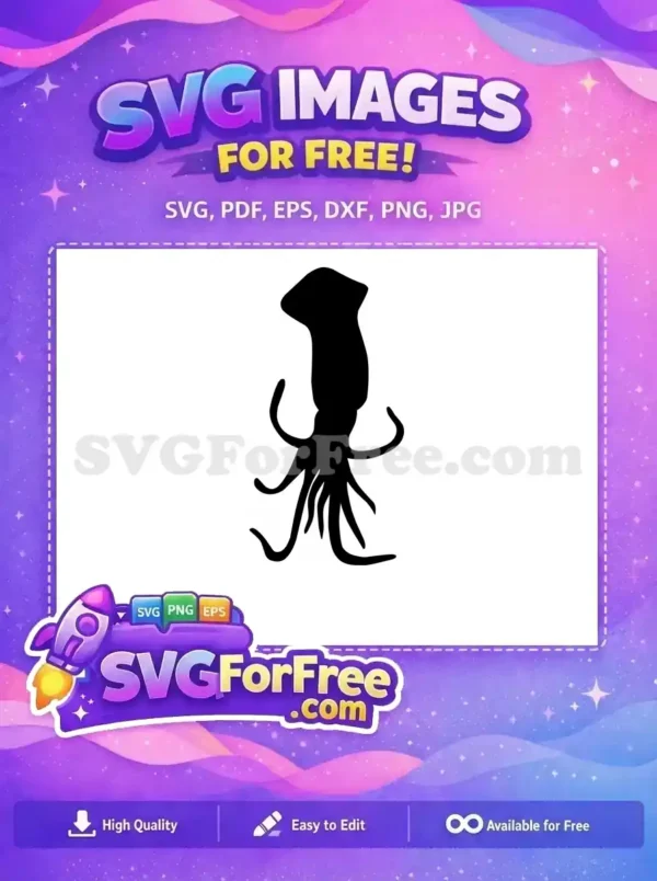 Free Underwater Tentacle Free Sea Black Octopus Silhouette Free SVG