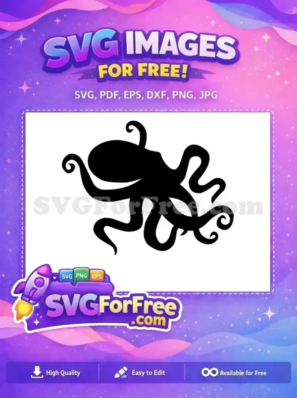 Free Curled Tentacles Free Sea Creature Octopus Free SVG 28