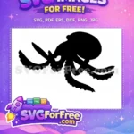Free Black Tentacle Free Ocean Silhouette Octopus Free SVG 4 - Instant Download