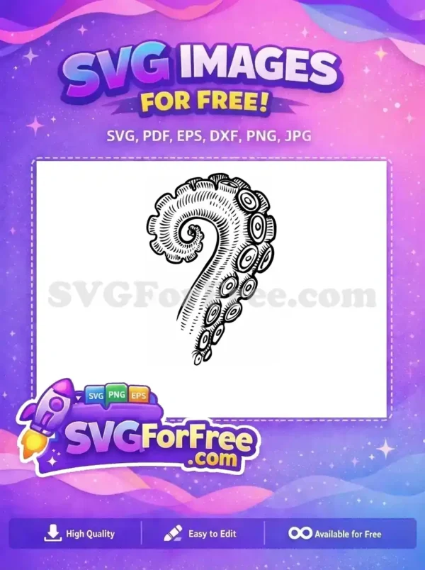 Free Tentacle Design Free Black Octopus Silhouette Free SVG 2