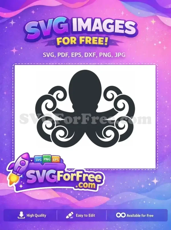 Free Swirling Tentacles Free Ocean Creature Octopus Free SVG 3