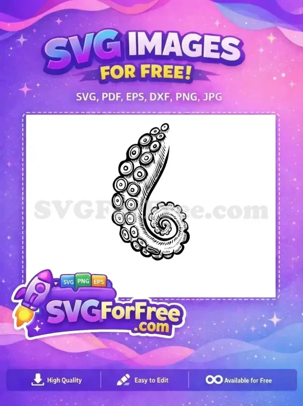 Free Tentacle Suckers Free Swirl Details Octopus Free SVG