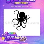 Free Curled Tentacles Silhouette Free Ocean Creature Octopus Free SVG - Instant Download