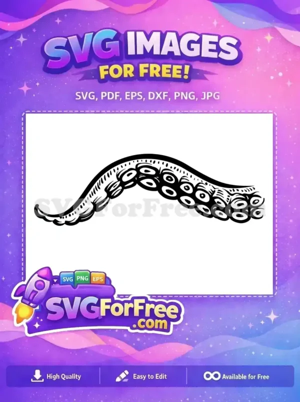 Free Black Tentacle Free Sucker Pattern Octopus Free SVG