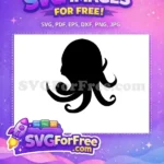 Free Black Octopus Free Tentacles Silhouette Ocean Free SVG - Instant Download