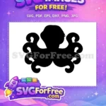Free Cute Octopus Silhouette Free Tentacle Design Sea Free SVG - Instant Download
